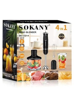 Sokany SK-1721-4 4 في 1 خلاط يدوي متعدد الوظائف محضر طعام كهربائي مفرمة 400 واط - pzsku/Z1D62C476888687A6E866Z/45/_/1724691638/038abea2-2d67-421e-92de-e10cd1a93383