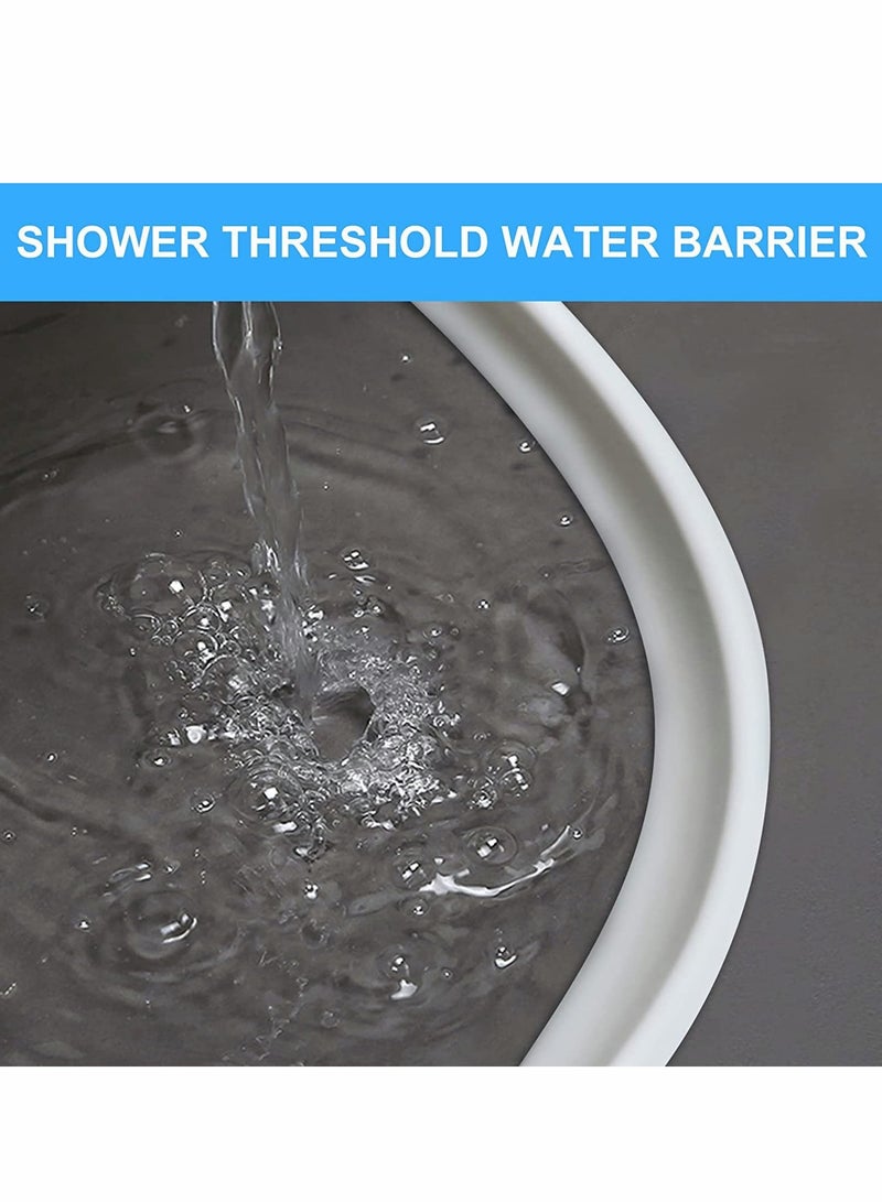 Excefore حاجز مائي قابل للطي لدش ، مانع تسرب ماء ونظام احتجاز يحافظ على المياه داخل العتبة جافة وفصل رطب مناسب للحمام والمطبخ ، 1م - Image 2