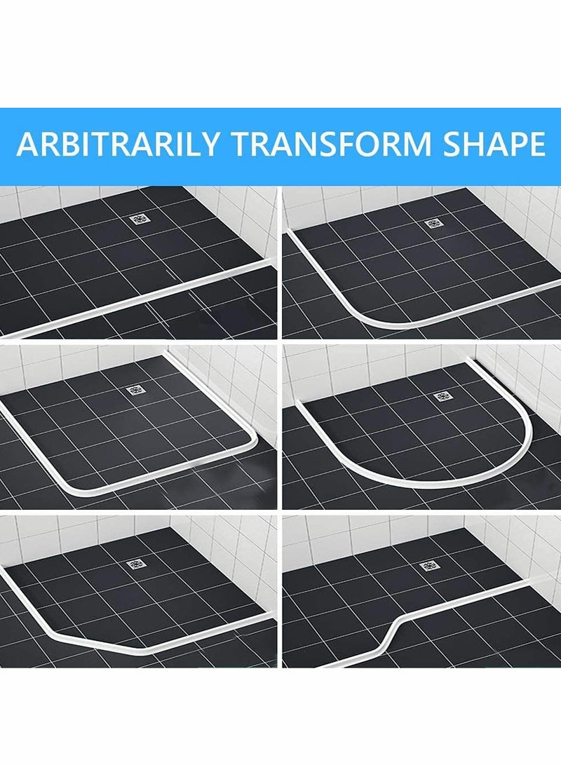 Excefore حاجز مائي قابل للطي لدش ، مانع تسرب ماء ونظام احتجاز يحافظ على المياه داخل العتبة جافة وفصل رطب مناسب للحمام والمطبخ ، 1م - Image 3
