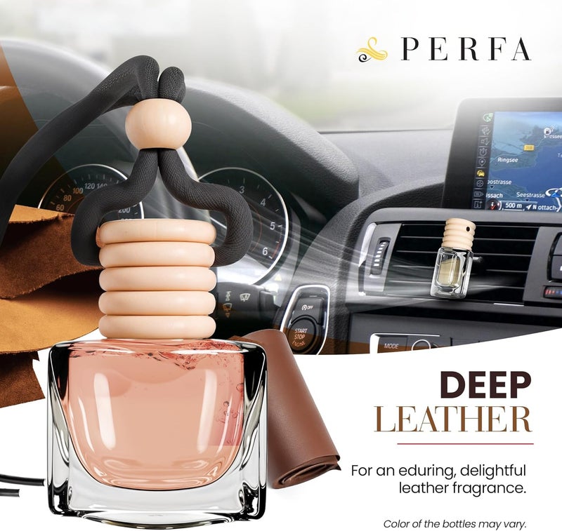 Perfa Leather Musk Car Air Freshener - Pack of 2 with Vent Clip | Adjustable Scent Intensity | Premium Interior Accessories by Perfa - Image 2
