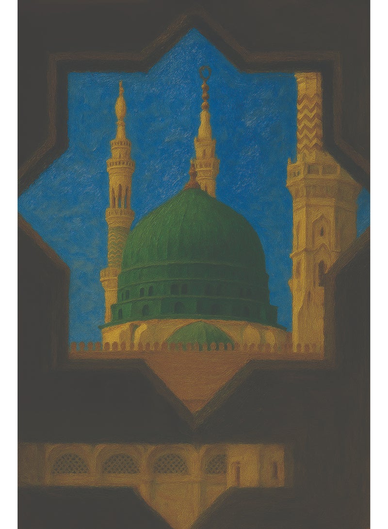 تذكار لوحة جدارية مطبوعة كانفاس لقبة المسجد النبوي من تذكار - Image 3