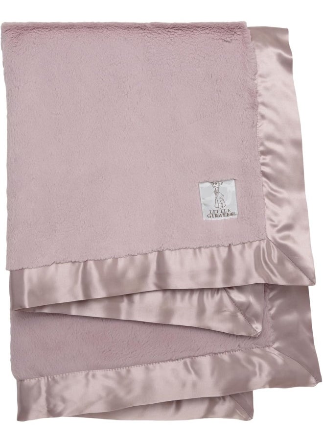 Little Giraffe Little Giraffe Baby Blanket, Luxe Soft Stroller Blanket with Satin Trim 29" x 35" (Dusty Pink) - Baby Essentials Receiving Blanket, Newborn Must Haves for Boys and Girls  - Image 1
