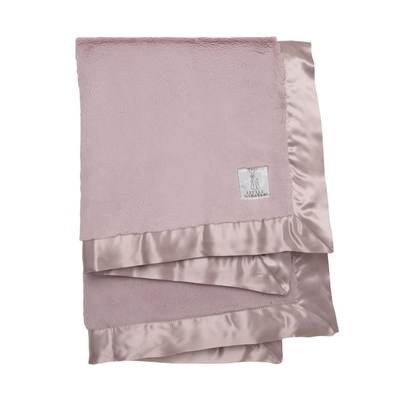 Little Giraffe Luxe Baby Blanket - 29x35” Satin Trim, Dusty Pink | Ultra-Soft, Hypoallergenic Stroller & Nursery Blanket | Perfect for Newborns & Toddlers - Image 1