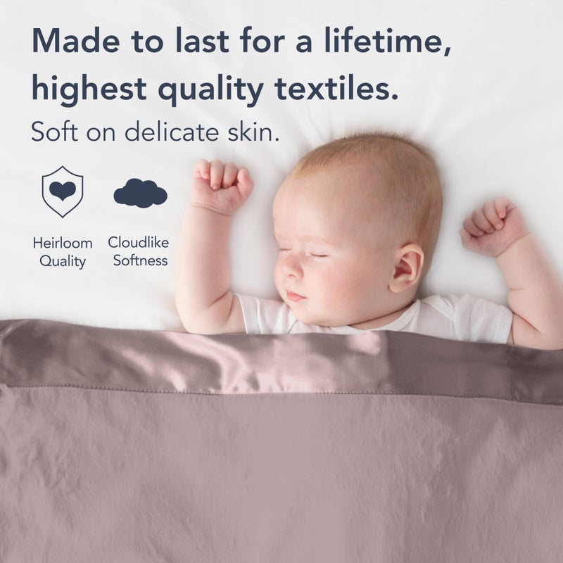 Little Giraffe Luxe Baby Blanket - 29x35” Satin Trim, Dusty Pink | Ultra-Soft, Hypoallergenic Stroller & Nursery Blanket | Perfect for Newborns & Toddlers - Image 2