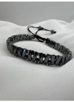 Kehribar Point Hematite Stone Macrame Bracelet  - Image 2