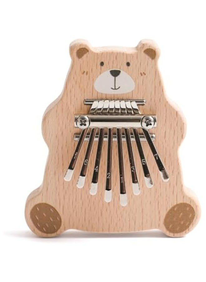 Generic Compact Wooden Bear Kalimba Thumb Piano for Travel, 8-Key Mini Instrument with Easy Sheet Music - Perfect Musical Gift for Birthdays/.  - Image 1