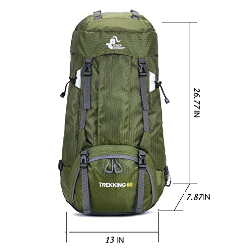 Bseash 60L Waterproof Hiking Camping Backpack with Rain Cover, Large Outdoor Sport Travel Daypack Rucksack for Climbing - Image 5