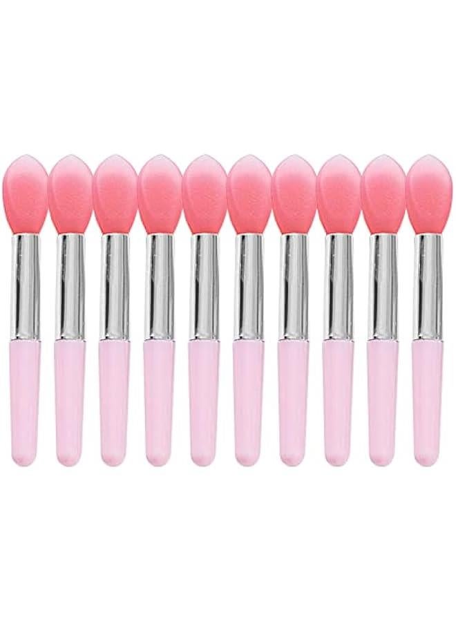 10pcs Silicone Lip Brush Set Lipstick Lip Gloss Applicator Brushes Lip Care Makeup Brushes For Women Girls Silicone Lip Brush, Pink - Image 1