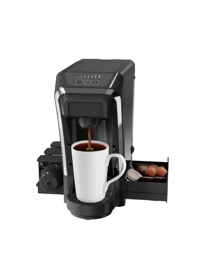 LePRESSO Multi Capsule Tea & Coffee Machine with Italian 20Bar Pump & Flow Meter / Nespresso Capsule Compatible / Tea Leaves Brewer / 1L Water Tank Capacity / 1400W Rated Power / ABS Material - Black - Image 5