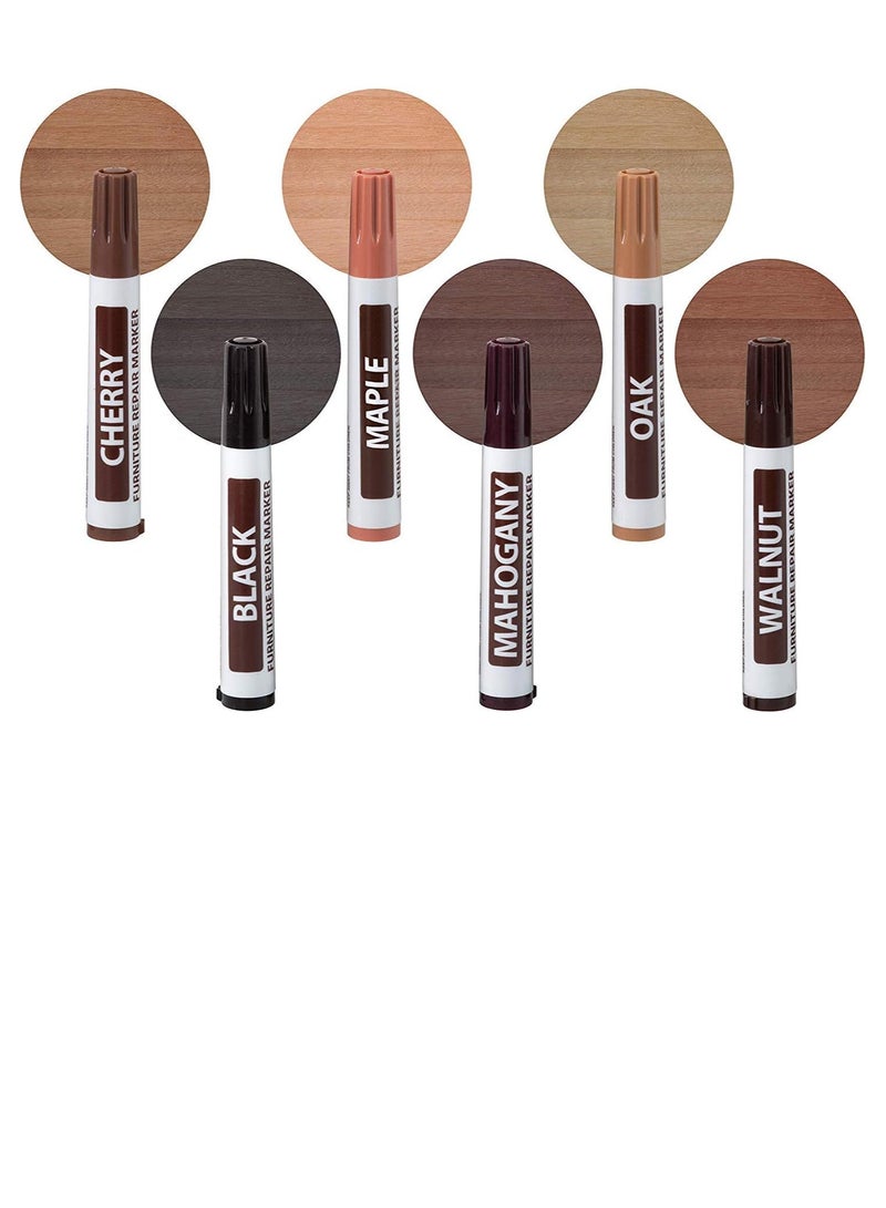 مجموعة إصلاح الأثاث، أقلام تحديد خشبية، أعواد شمع، مجموعة من 21 قلم تحديد وعصي شمع مع طقم مبراة لإصلاح الأثاث، خدوش الأرضيات، مجموعة نظام إصلاح الرتوش، حزمة استعادة الخشب - Image 2