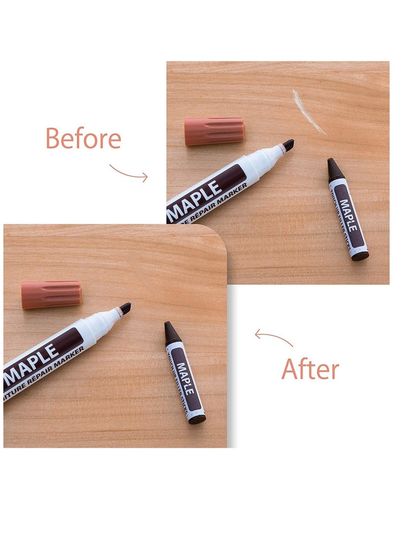 مجموعة إصلاح الأثاث، أقلام تحديد خشبية، أعواد شمع، مجموعة من 21 قلم تحديد وعصي شمع مع طقم مبراة لإصلاح الأثاث، خدوش الأرضيات، مجموعة نظام إصلاح الرتوش، حزمة استعادة الخشب - Image 3