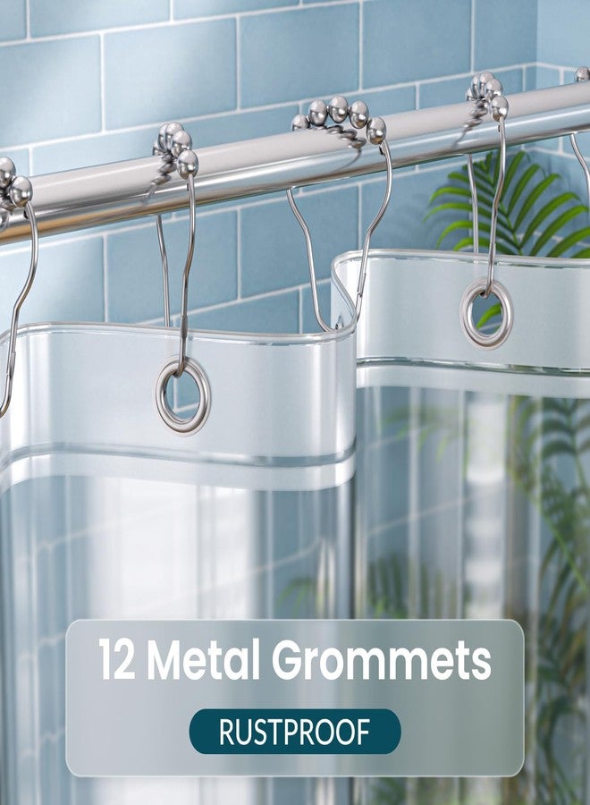 Titanker Clear Shower Curtain Liner, Premium PEVA Shower Liner Heavy Duty Waterproof Shower Curtains for Bathroom with Big Stones and Grommets, 72x72 Inches - Image 4