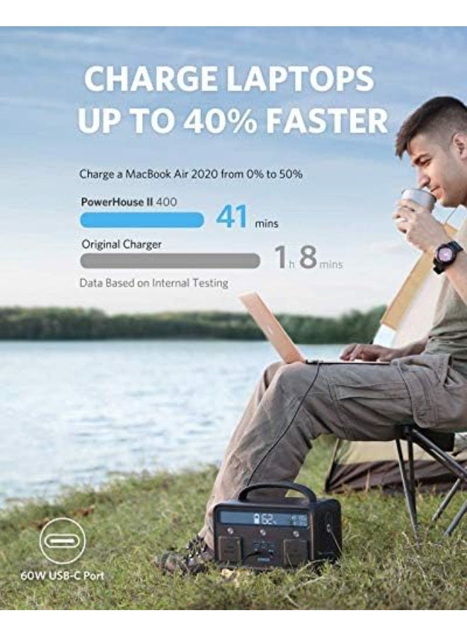 أنكر Anker Powerhouse II 400, 300W/388.8Wh Portable Power Station, Mobile Compact Power Generator with 220-240V Connection/60W USB-C Power Delivery, Power Supply for Camping, Travel, Emergencies black - Image 4
