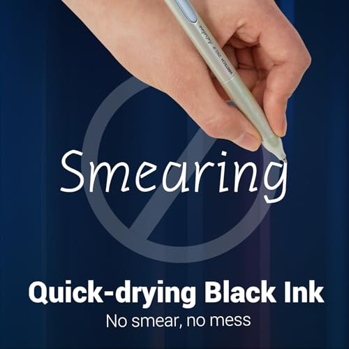 WRITECH Gel Pens Black Ink: Sleek Metal Barrel Pen Fine Point 0.7mm Retractable 3ct No Smear Quick Dry Smooth Writing Silent Clicker Space Up Astroline - Image 5