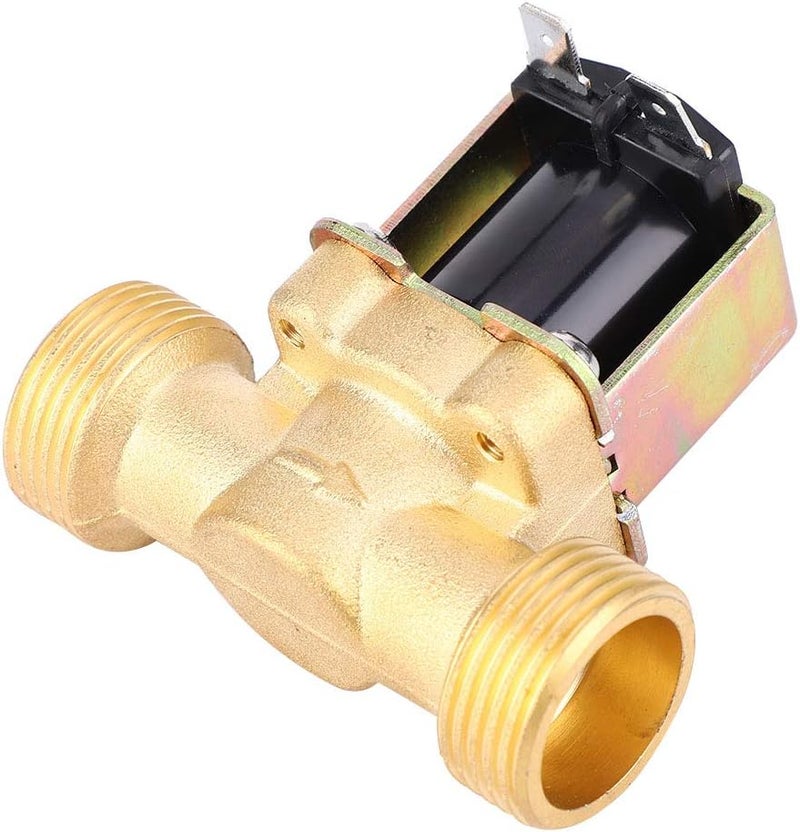 FTVOGUE 3/4 Brass Electric Solenoid Valve, Normally Closed, High Pressure, Water and Gas Control for Industrial Applications (DC 24V) - Image 1