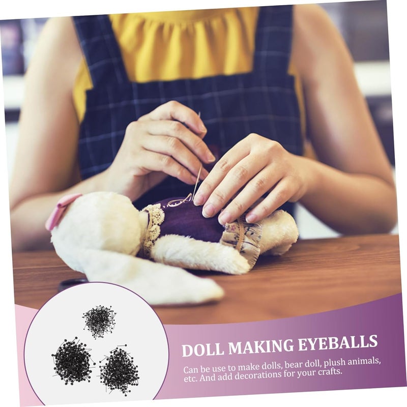 DOITOOL 600pcs Doll Eyeballs for Crafts Bean Eyes Replaceable for Animals Dolls and Making - Image 2