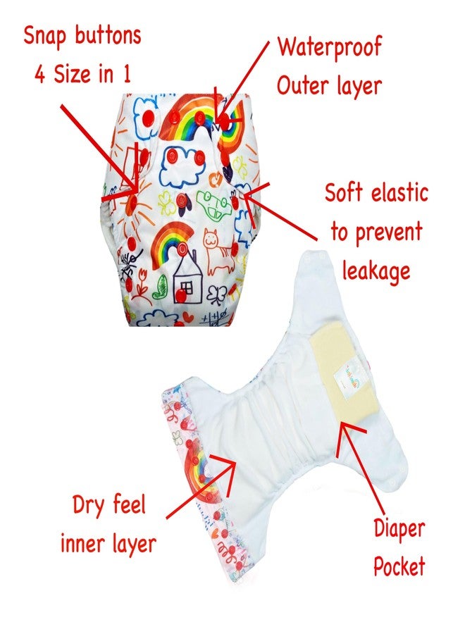 Dumbledo Elite Cloth Diaperwith Magical Soaker (Pack of 1) | Soft & Gentle | Reusable & Washable | Easy to Clean | Everyday Diapering Essential | 3 Months - 3 Years | Unisex Baby - Image 4