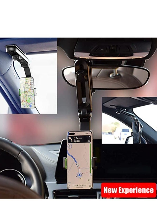Sun Visor Car Cell Phone Holder, HiYi Universal 360 Rotating Car Mount Support Clip Bracket，Multifunctional Clip Car Phone Mount Compatible for All Smartphones GPS (GrEy) - Image 2