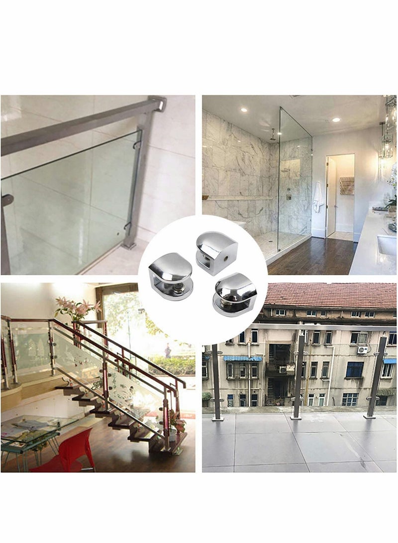12pcs Adjustable Zinc Alloy Glass Clip Shelf Clamp Holder for Staircase Handrail Balustrades Polished Glazing - Image 2