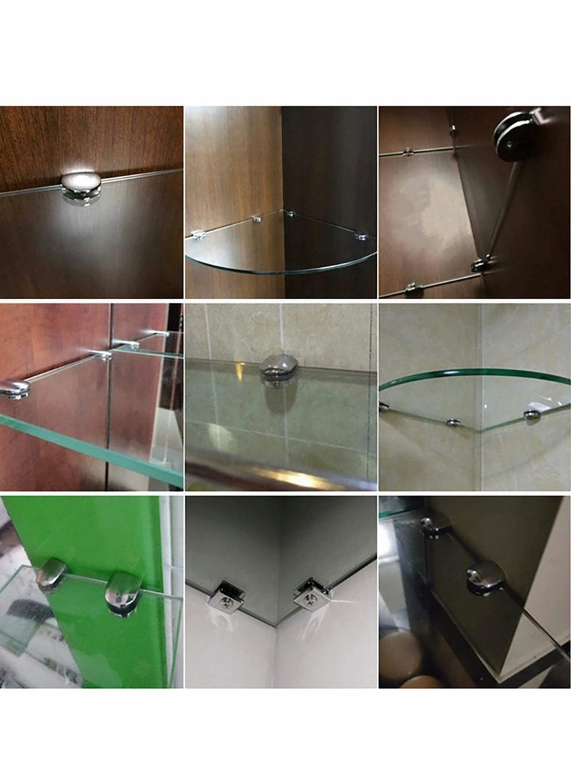 12pcs Adjustable Zinc Alloy Glass Clip Shelf Clamp Holder for Staircase Handrail Balustrades Polished Glazing - Image 3