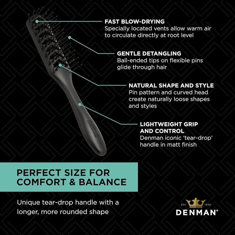 Denman Jack Dean Flexible Vent Brush for Blow Drying - Ideal for Wet and Dry Curly, Thick, and Straight Hair - Image 5