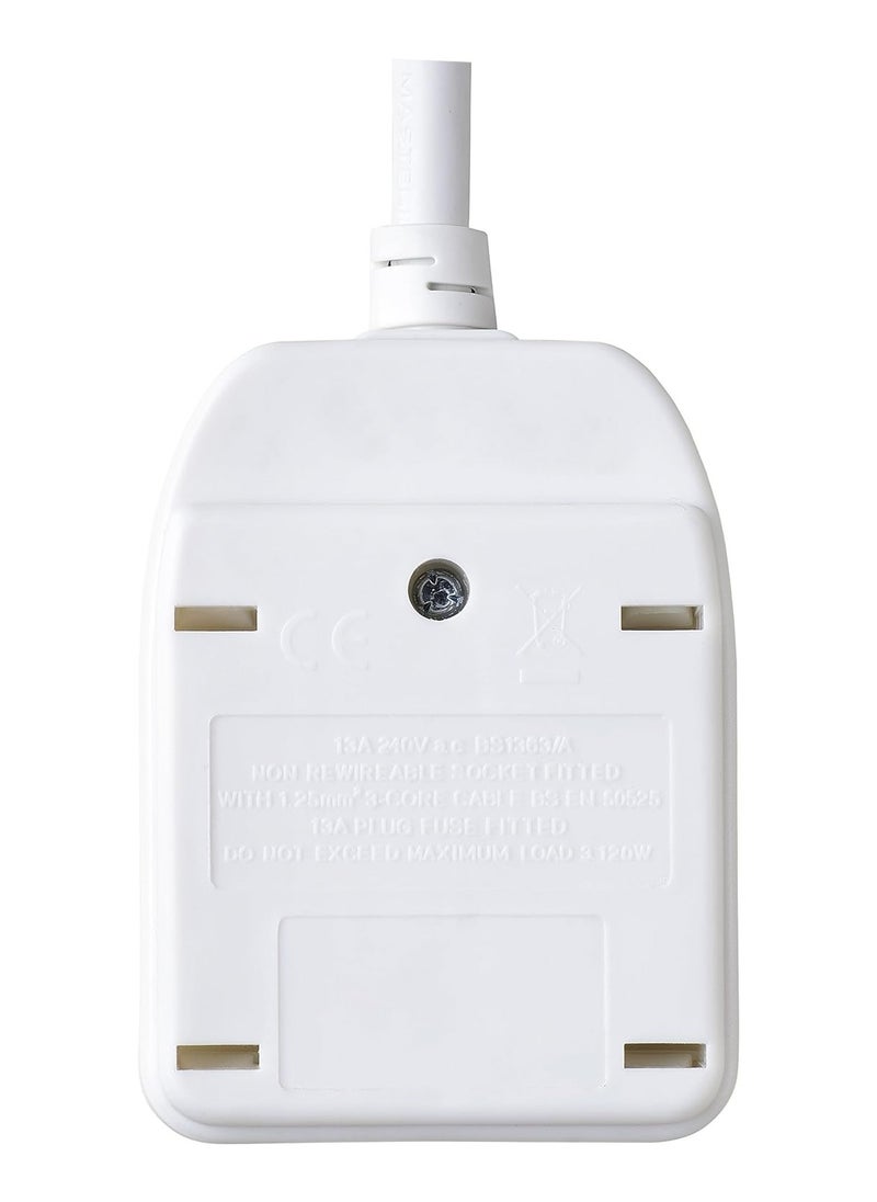 MASTERPLUG - Masterplug BOG5-MP Single Socket Long Extension Lead, 5 Metres, 13 Amp, White - Image 1