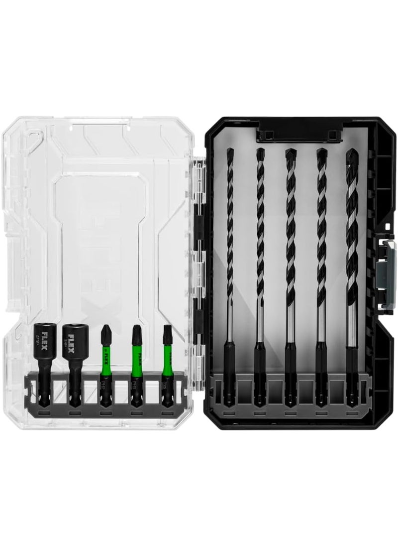 FLEX FLEX STACK PACK 10Piece Carbide Tipped MultiConstruction Drill and Drive Bit Set  FAM1060110  - Image 1