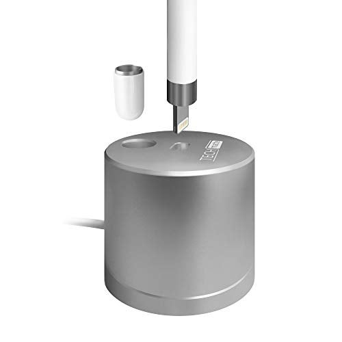 TechMatte Charging Stand Compatible with Apple Pencil 1st Generation- Premium Aluminum Charging Dock with Built-in Charging Cable (5feet) - Image 1