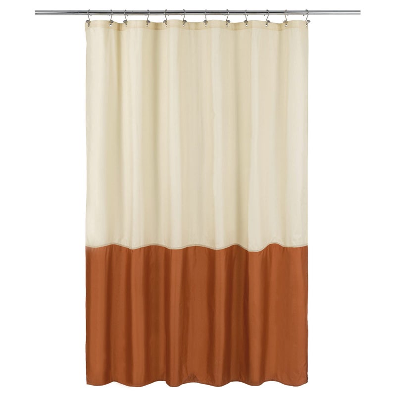 ALYVIA SPRING Waterproof Fabric Shower Curtain Liner Soft LightWeight Cloth Shower Liner 3 Bottom Magnets Hotel Quality Machine Washable Standard Size 72x72 Cream and Orange