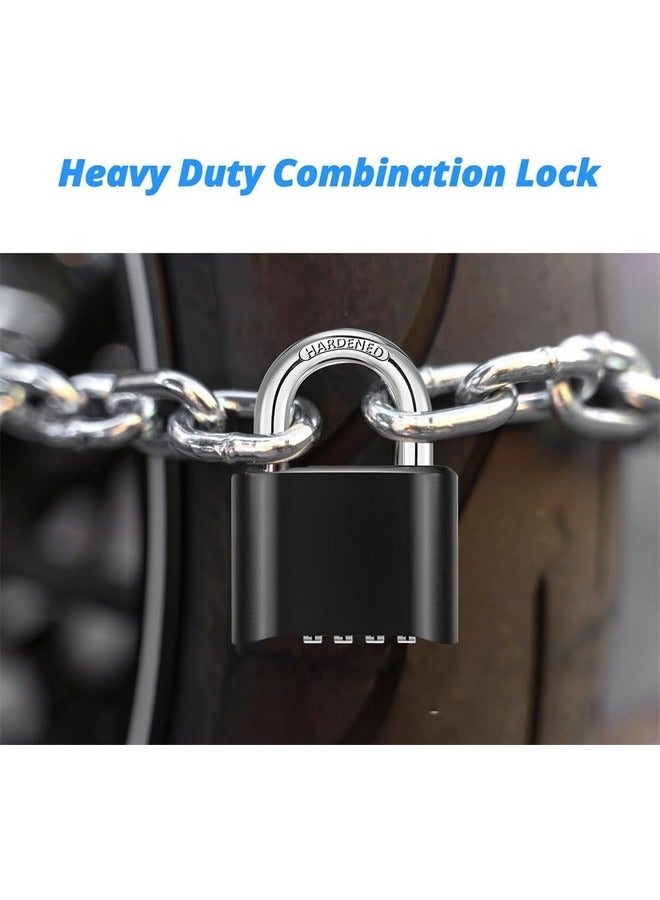 Beauenty Combination Lock, Set Your Own Combination Lock, Indoor and Outdoor Padlock, Weatherproof Code Lock, 4 Digit Combination Padlock for School Gym Sports Locker, Fence, Toolbox, Case ,Black - Image 4