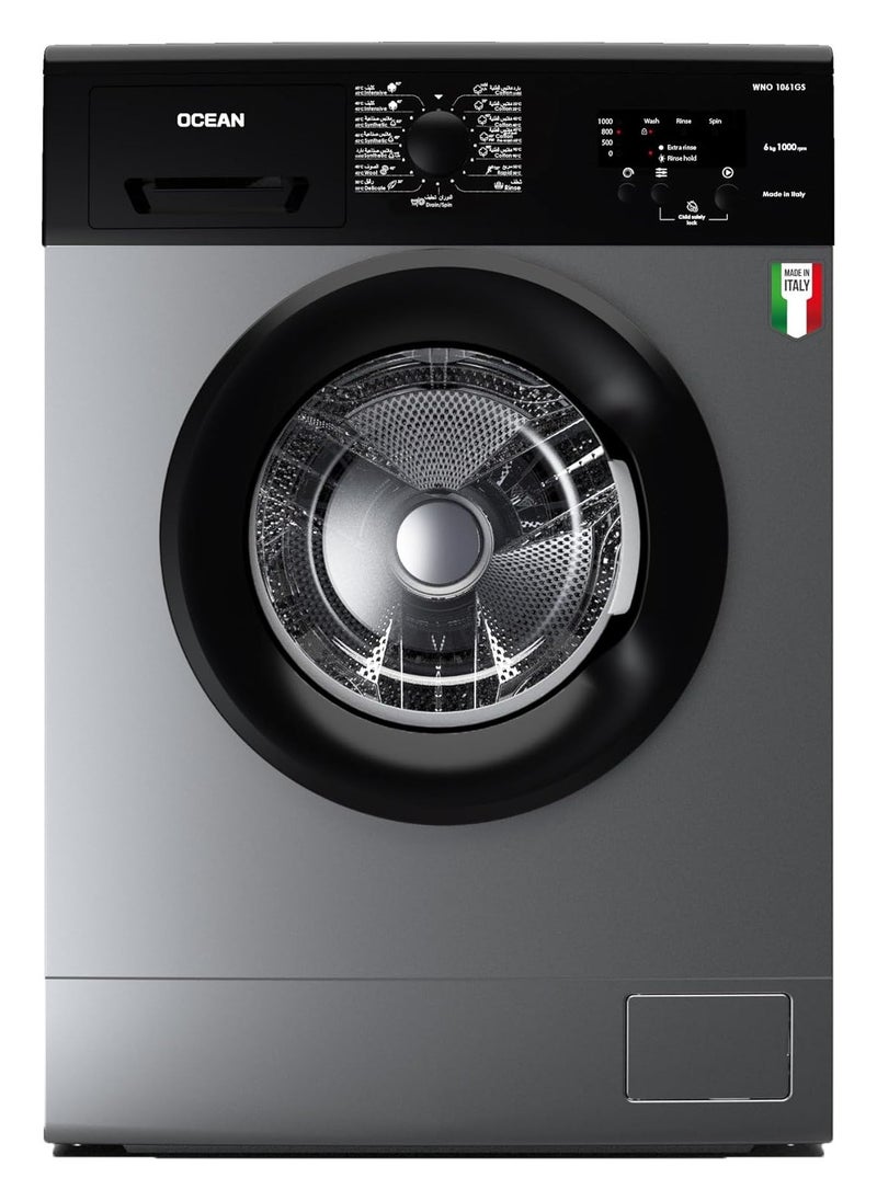 Ocean - Ocean Fully Automatic Front Load Washing Machine, 6 kg, Silver - WNO 1061 GS - Image 1