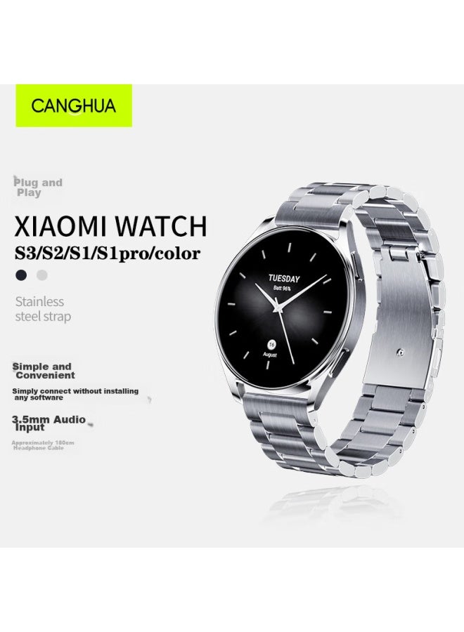 Canghua متوافق مع Xiaomi Watch Band، مناسب لـ Xiaomi Watch S4/s3/s2/s1/s1pro/color2/color Sport Edition، سوار فولاذي ثلاثي الخيوط، سوار معصم معدني من الفولاذ المقاوم للصدأ - Image 1