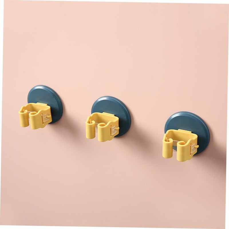 ABOOFAN 3pcs Mop and Broom Holder Wall-mounted Suction Cup Clamp Broom Rack for Bathroom Kitchen - Image 2