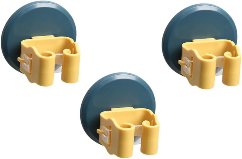 ABOOFAN 3pcs Mop and Broom Holder Wall-mounted Suction Cup Clamp Broom Rack for Bathroom Kitchen - Image 1