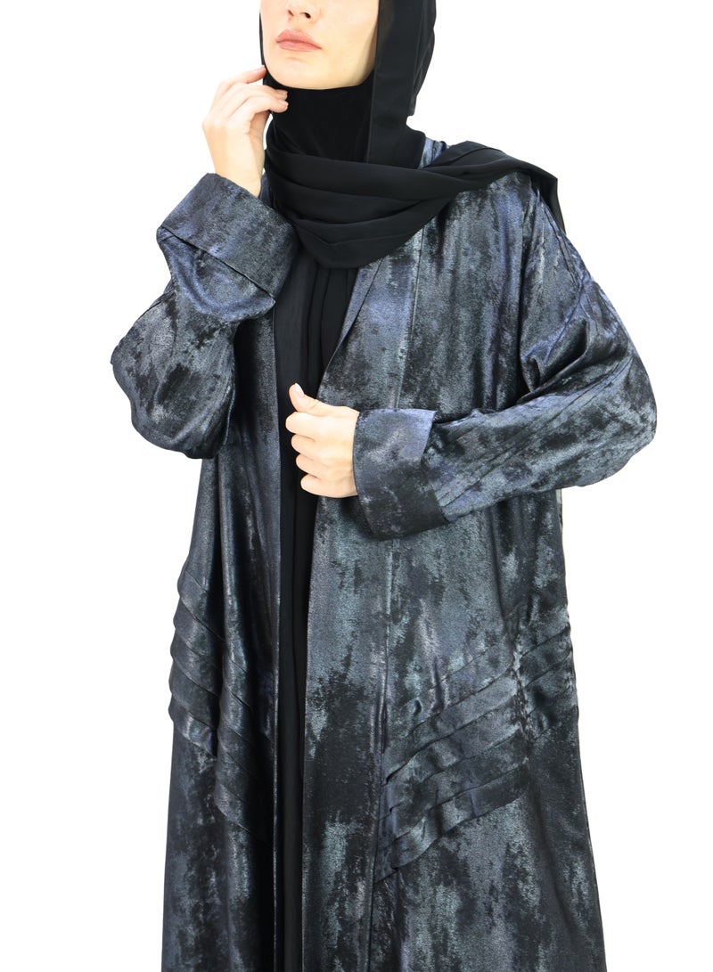 THE MODEST FACTORY Elegant Kimono Self Textured Abaya - Image 1