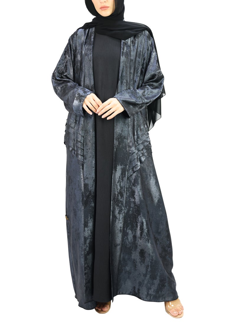 THE MODEST FACTORY Elegant Kimono Self Textured Abaya - Image 2