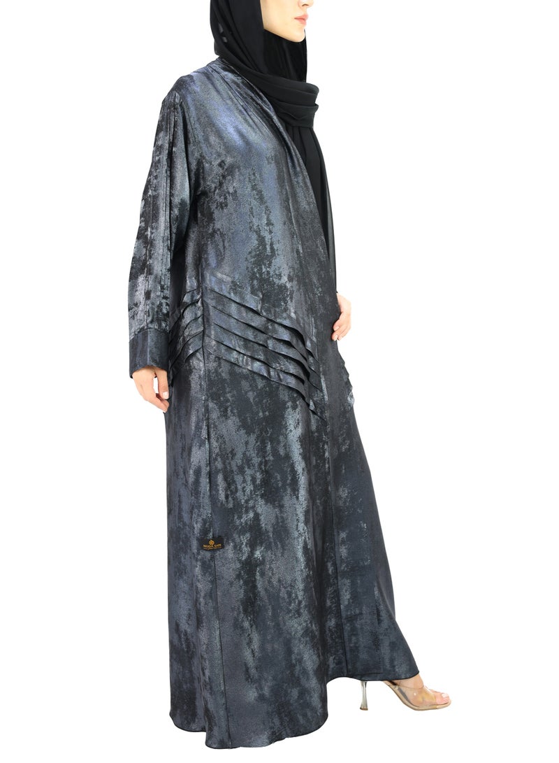 THE MODEST FACTORY Elegant Kimono Self Textured Abaya - Image 4