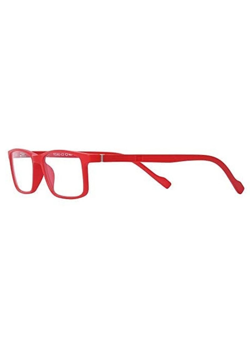 Tom Oliver JUNIOR Blue Light Blocking Computer Screen Glasses - Anti Harmful Blue Light, UV, Glare | Protection Eyewear for Children from Digital Screen Time & Home schooling for Boy's & Girl's Age 5 - 12 (Rectangle, Red) - Image 4