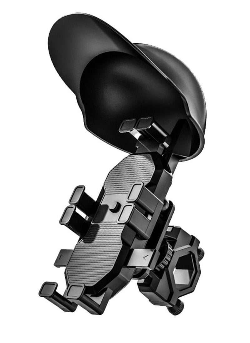 Bike Phone Holder, Bike Phone Holder with Cap for Sun Protection, Motorcycle Phone Mount, Handlebar Phone Clamp for iPhone 15 Pro Max/Plus, 14 Pro Max, S9, S10 and More 4.7" to 6.8" Smartphones - Image 1