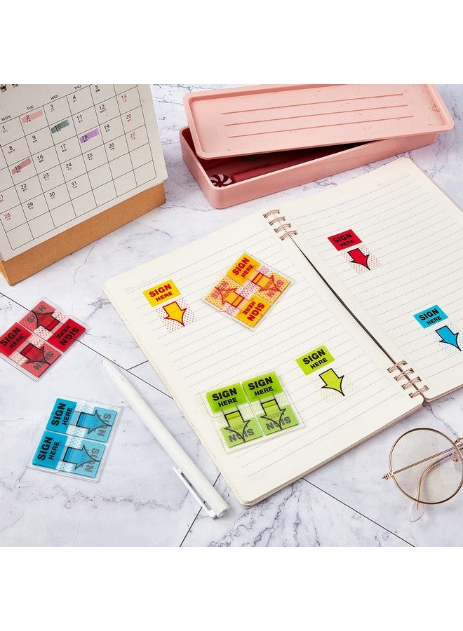 Jutom 1250 Pcs/ 25 Packs Sign Here Sign Date Tabs Sign Here Sign Date Sign Stickers With Dispenser Arrow Flag Easy To Post For Office School Annotating Books 1 Inch(Red Yellow Blue Green) - Image 3