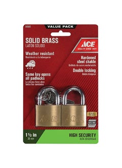 ACE Solid Brass Padlock Gold and Silver 1.5inch 88/40DB-TW  - Image 2