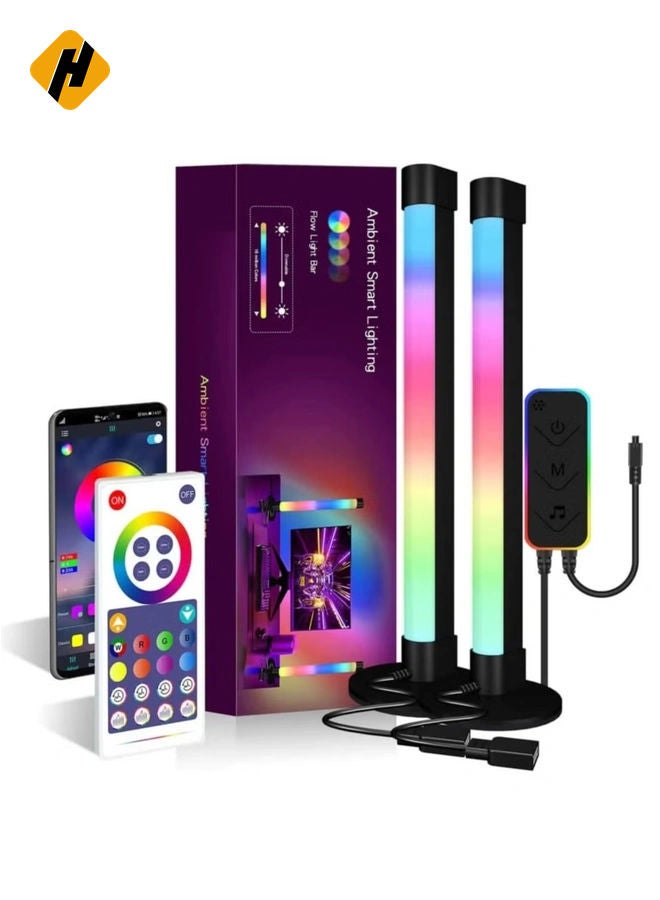 هوها قضبان مصباح LED الذكية RGB ، الإضاءة المحيطة ، قضبان ضوء تدفق شاشة Bluetooth مع التحكم في التطبيق ، شريط ضوء ألوان ألوان لتزيين التليفزيون/الغرفة/الفيلم/الكمبيوتر.  - Image 1