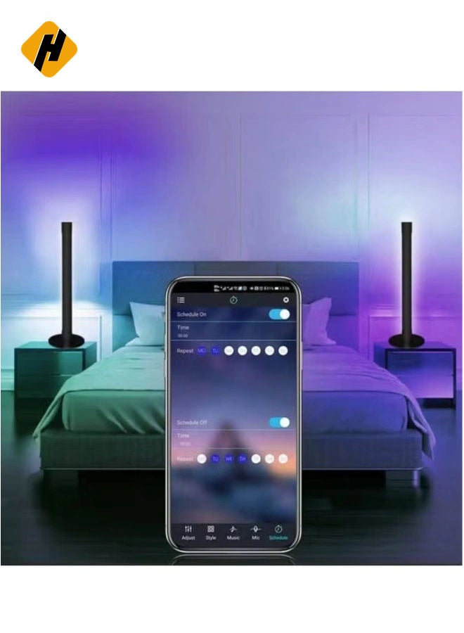 هوها قضبان مصباح LED الذكية RGB ، الإضاءة المحيطة ، قضبان ضوء تدفق شاشة Bluetooth مع التحكم في التطبيق ، شريط ضوء ألوان ألوان لتزيين التليفزيون/الغرفة/الفيلم/الكمبيوتر.  - Image 3