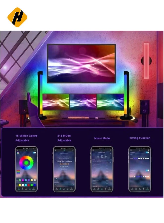 هوها قضبان مصباح LED الذكية RGB ، الإضاءة المحيطة ، قضبان ضوء تدفق شاشة Bluetooth مع التحكم في التطبيق ، شريط ضوء ألوان ألوان لتزيين التليفزيون/الغرفة/الفيلم/الكمبيوتر.  - Image 4
