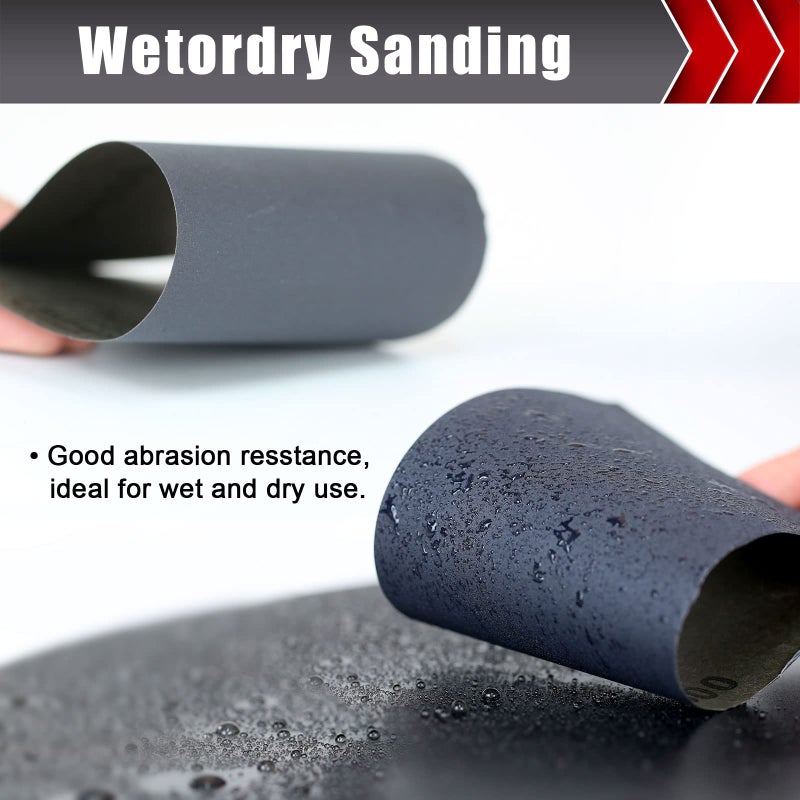 BOSHCRAFT 24 Pcs Sandpaper Wet & Dry Sandpaper Assortment 60/120/320/600/800/1000/1500/2500 Grit Sand Paper For Wood Metal Automotive Drywall Plastic 9 ? 11 Inch Sandpaper Sheets - Image 4