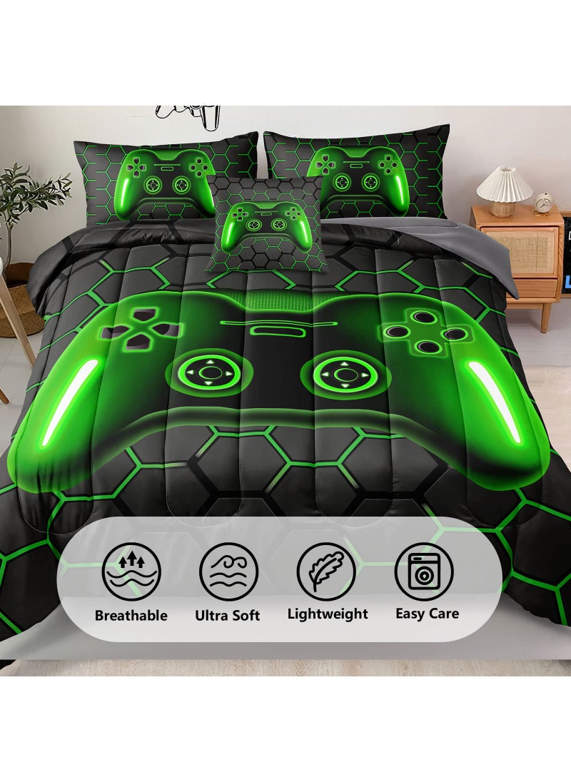 Z.Jian HOME Z.Jian HOME 6 Pieces Gaming Bedding Set Queen Size for Boys Gamer Comforter Set for Boys Girls Kids Teens 6 Piece Bed in A Bag Video Game Bedding for Gamer Room Decorative Queen47  - Image 2