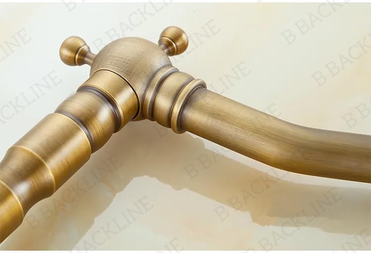 B BACKLINE صنبور خلط حوض نحاسي B BACKLINE صنبور حوض ساخن وبارد صنبور عمود للحوض لصنبور الحمام وغرفة المعيشة بتشطيب عتيق - Image 3