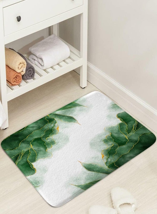 MERCHR Green and Gold Marble Bath Mat for Bathroom, Dark Emerald Sage Hunter Olive Green Floor Rugs Mats Non Slip Modern Golden Bathroom Decor Accessories 16X24 Inches Kitchen Bedroom Indoor - Image 3