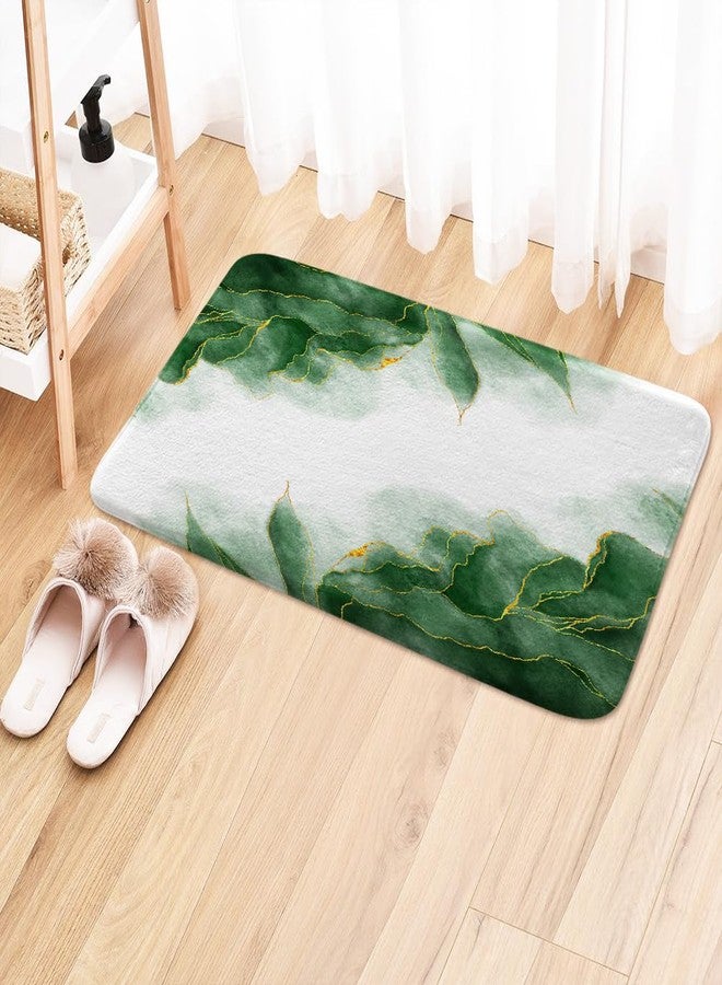 MERCHR Green and Gold Marble Bath Mat for Bathroom, Dark Emerald Sage Hunter Olive Green Floor Rugs Mats Non Slip Modern Golden Bathroom Decor Accessories 16X24 Inches Kitchen Bedroom Indoor - Image 2