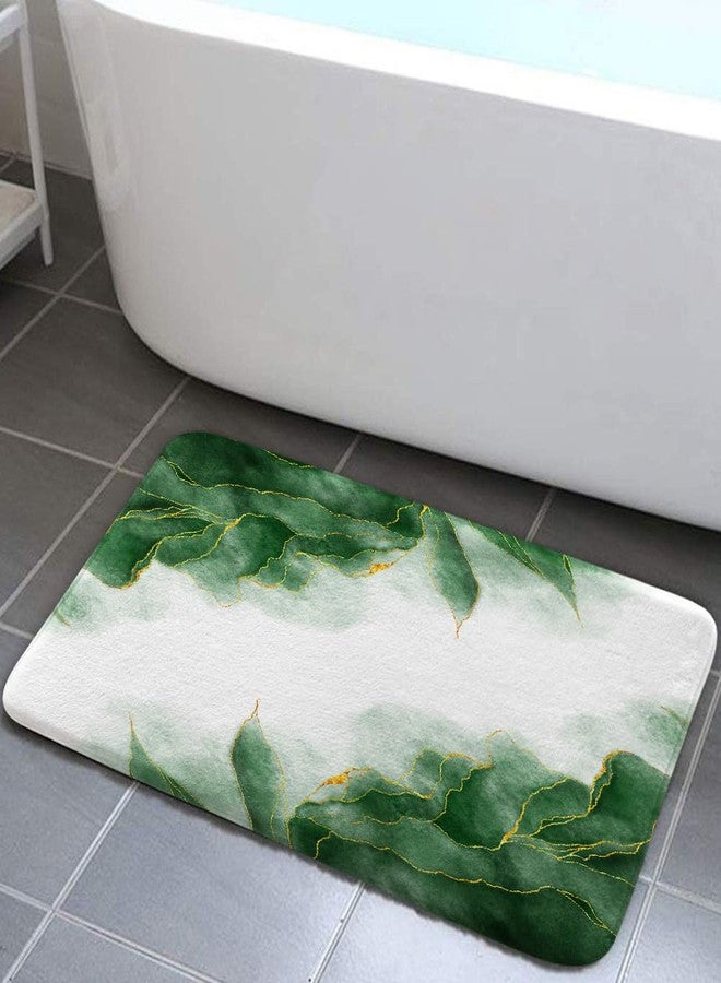 MERCHR Green and Gold Marble Bath Mat for Bathroom, Dark Emerald Sage Hunter Olive Green Floor Rugs Mats Non Slip Modern Golden Bathroom Decor Accessories 16X24 Inches Kitchen Bedroom Indoor - Image 1